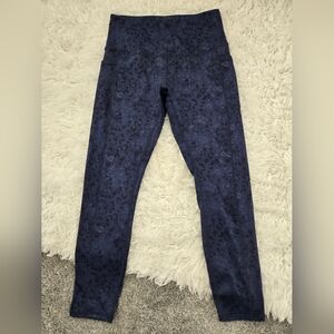 LegEnd Active high waist navy blue leopard print leggings Size Medium.